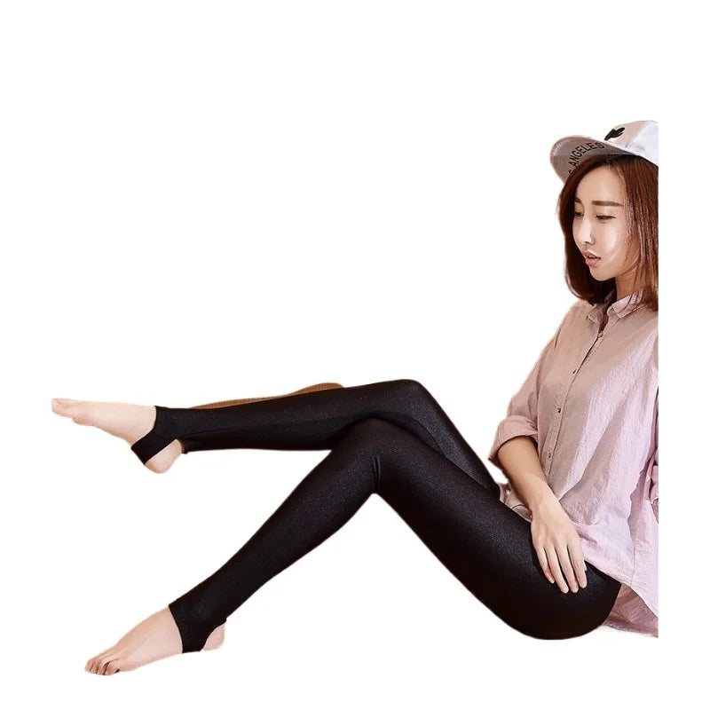 Korean Fashion Winter Black High Waisted Skinny Y2K Women Pants Sexy Glitter Casual Club 2022 Leggings Pants Long