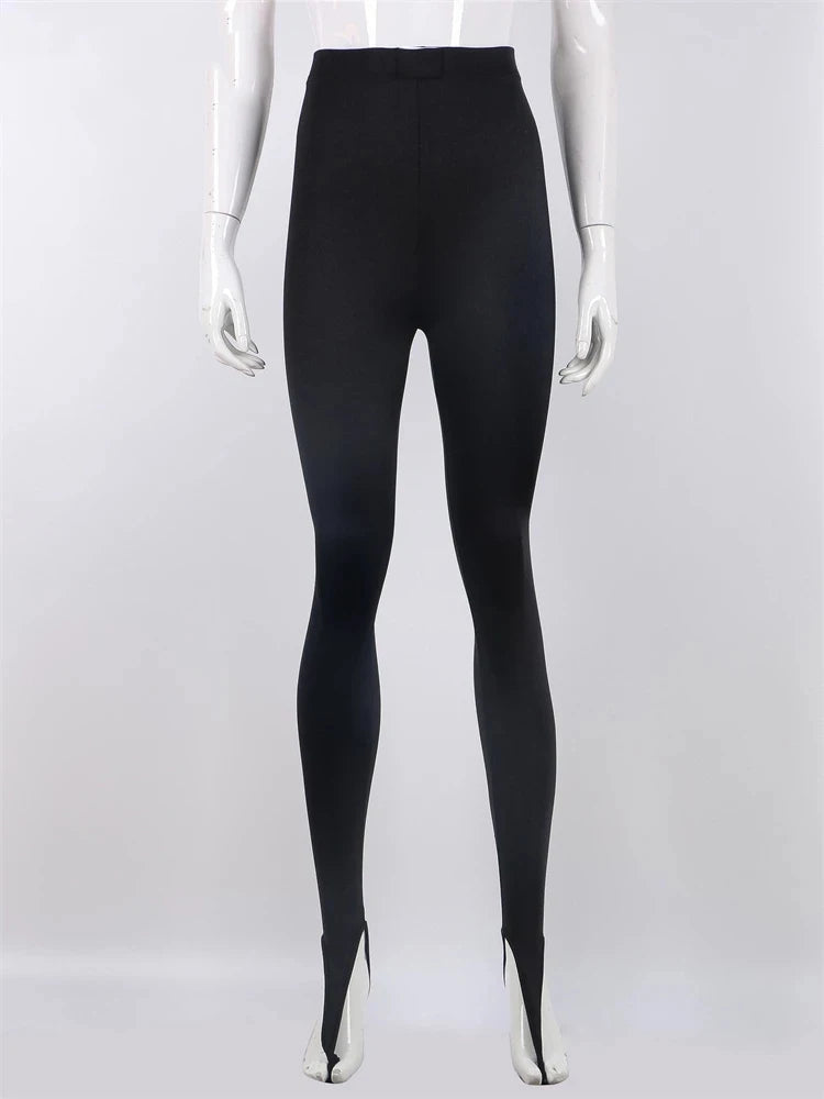 Korean Fashion Winter Black High Waisted Skinny Y2K Women Pants Sexy Glitter Casual Club 2022 Leggings Pants Long