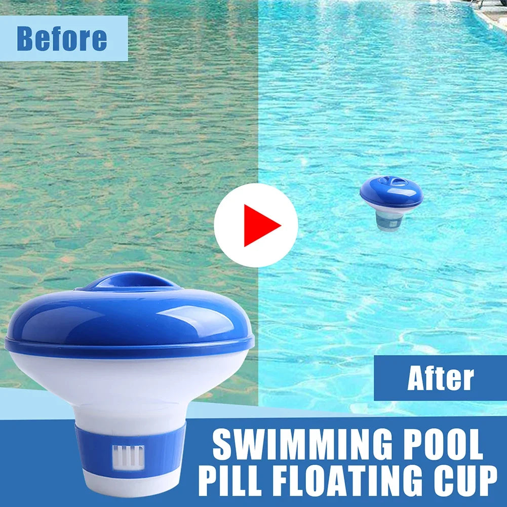Swimming Pool Floating Chlorine Dispenser Disinfection Automatic Applicator Pump Pill Disinfecting Box Spa Swimming Pool Accesso