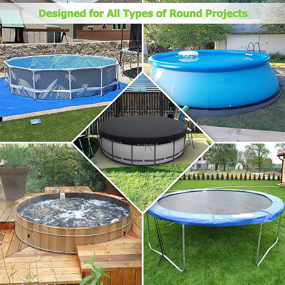 1 Piece Waterproof Foldable Round Pool Cover, Waterproof, Dustproof, Insect Resistant, For Inground Pool Protector Dust Cover