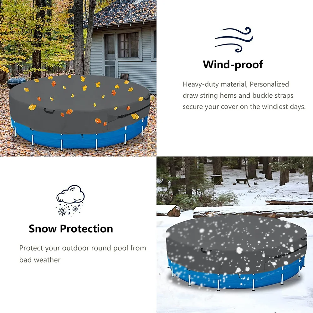 1 Piece Waterproof Foldable Round Pool Cover, Waterproof, Dustproof, Insect Resistant, For Inground Pool Protector Dust Cover
