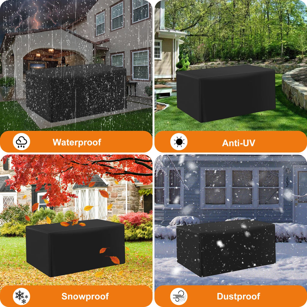 Heavy Duty Waterproof Patio Furniture Cover Rectangular Garden Rain And Snowproof Outdoor Sofa Table And Chair Windproof Cover