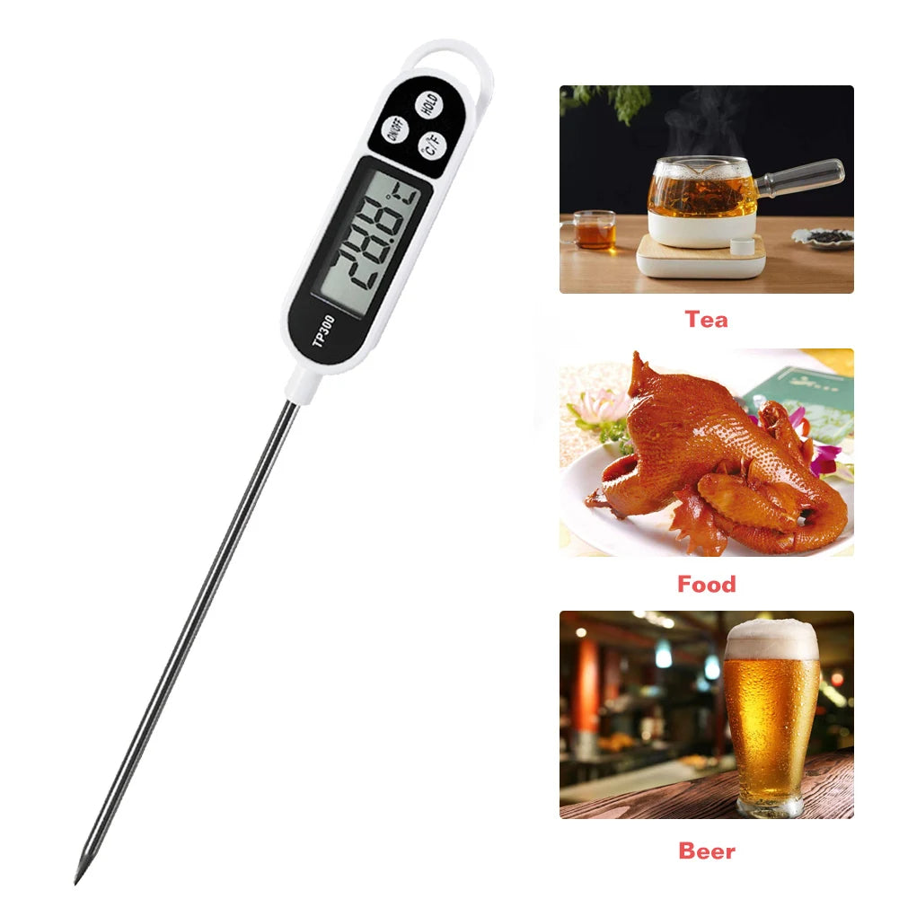 TP300 Kitchen Thermometer Instant Read Electronic Food Probe LCD Display Digital Temperature Measuring Tool for Home Kitchen Use
