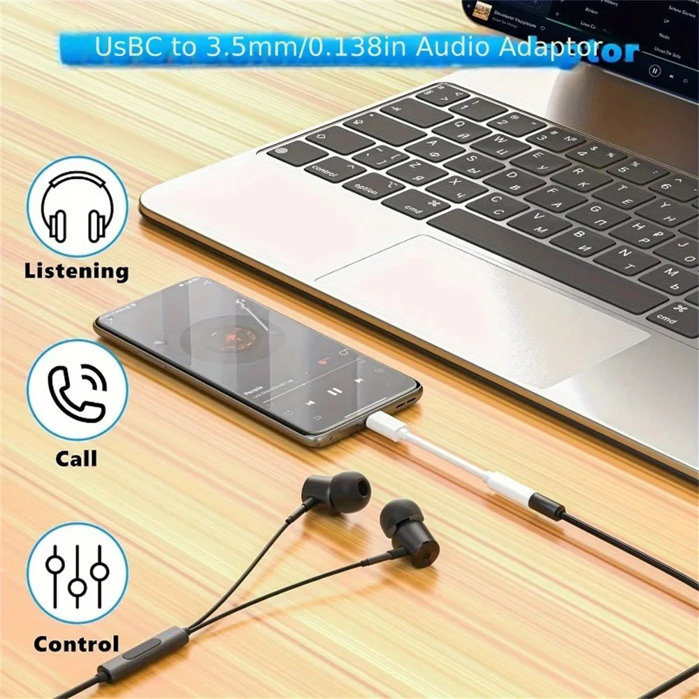 Type C To 3.5mm Aux Adapter USB Type-c 3 5 Jack Audio Cable Earphone Converter for Sumsang Xiaomi Redmi Poco LG Huawei OnePlus