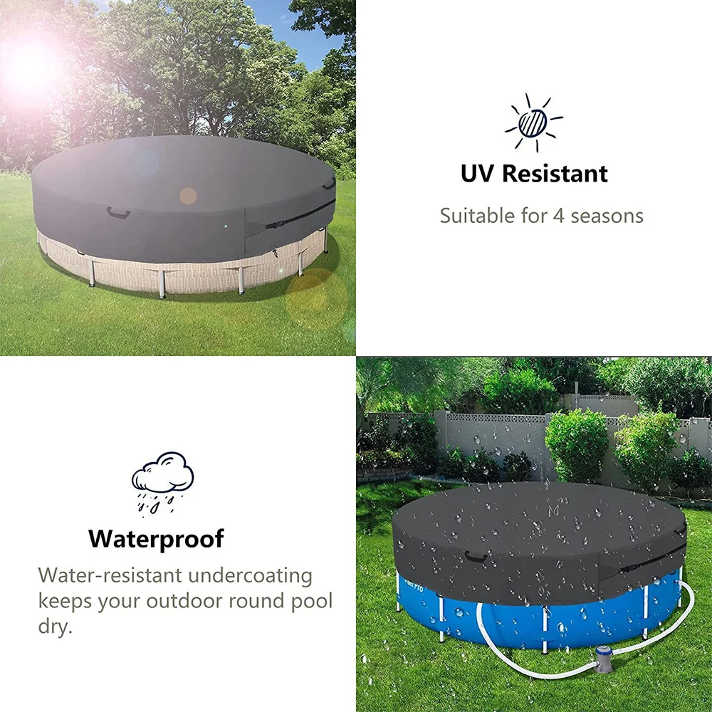 1 Piece Waterproof Foldable Round Pool Cover, Waterproof, Dustproof, Insect Resistant, For Inground Pool Protector Dust Cover