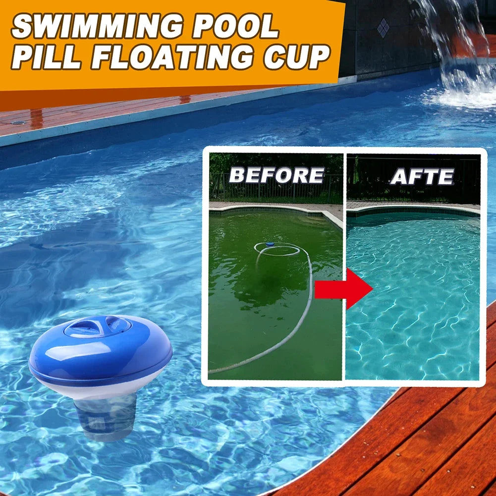 Swimming Pool Floating Chlorine Dispenser Disinfection Automatic Applicator Pump Pill Disinfecting Box Spa Swimming Pool Accesso